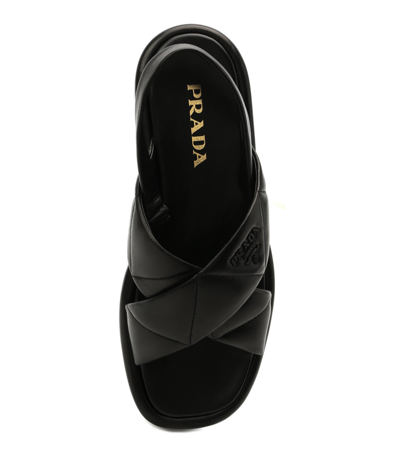 Cloudbust leather sandal Prada Black size 37 EU in Leather - 47150214