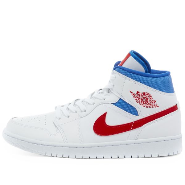 Кроссовки Nike Air Jordan Mid White Red Royal Белые F