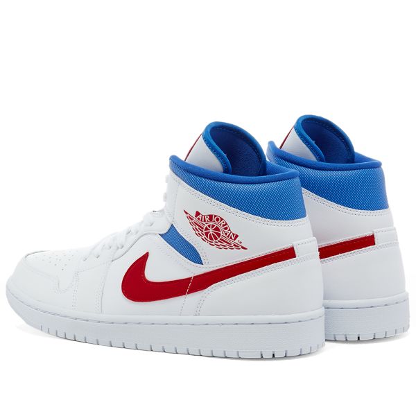 Кроссовки Nike Air Jordan Mid White Red Royal Белые F