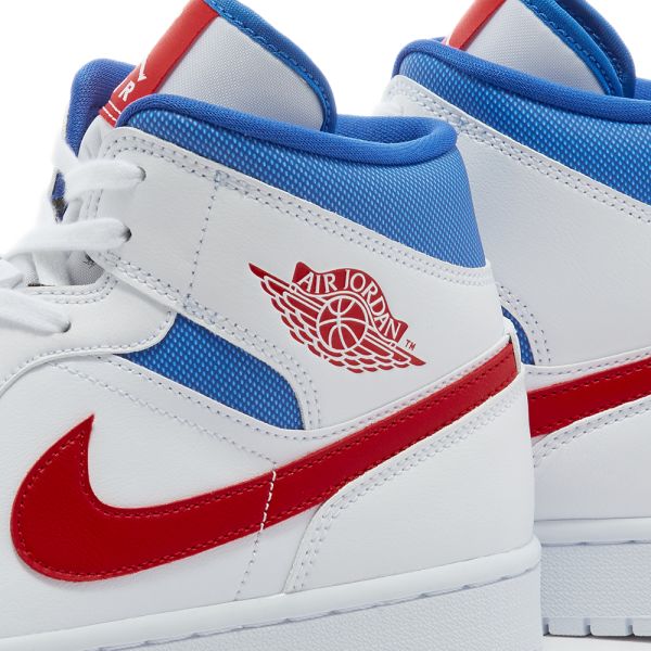 Кроссовки Nike Air Jordan Mid White Red Royal Белые F