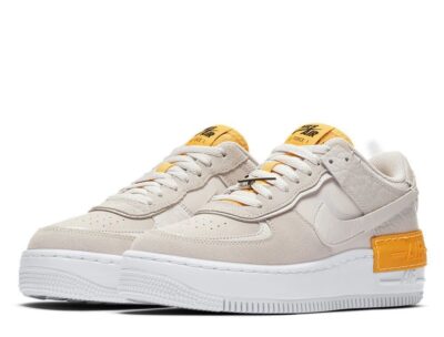 Кроссовки Nike Wmns Air Force Shadow Gray Orange Светло серые F