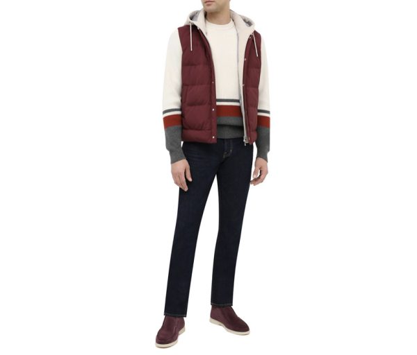 Лоферы Loro Piana Open Walk Бордовые M