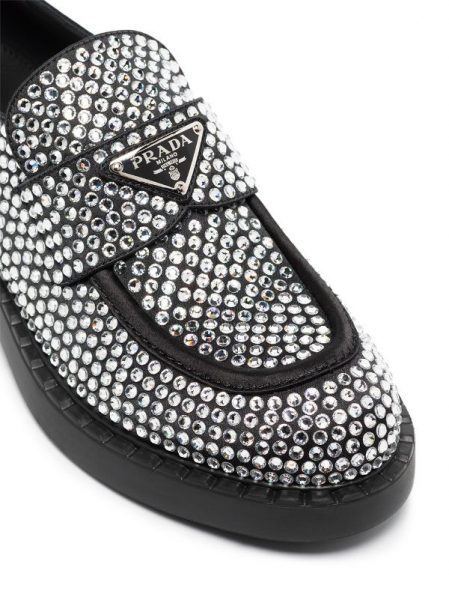 Лоферы Prada Серебряные F