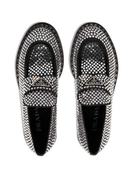 Лоферы Prada Серебряные F