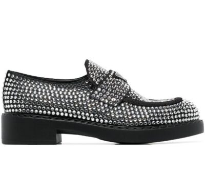 Лоферы Prada Серебряные F