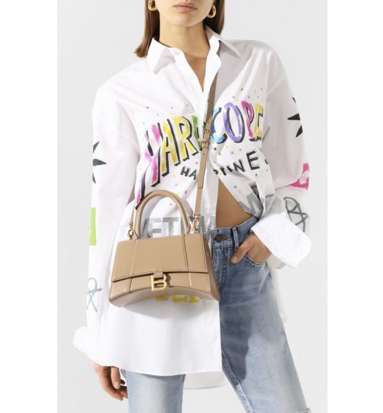 Сумка Balenciaga Hourglass S Бежевая N