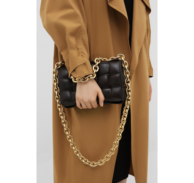 Сумка Bottega Veneta Chain Cassette Темно коричневая N