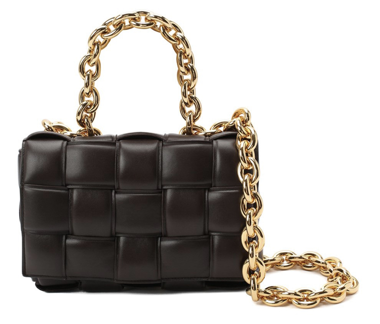 Сумка Bottega Veneta Chain Cassette Темно коричневая N