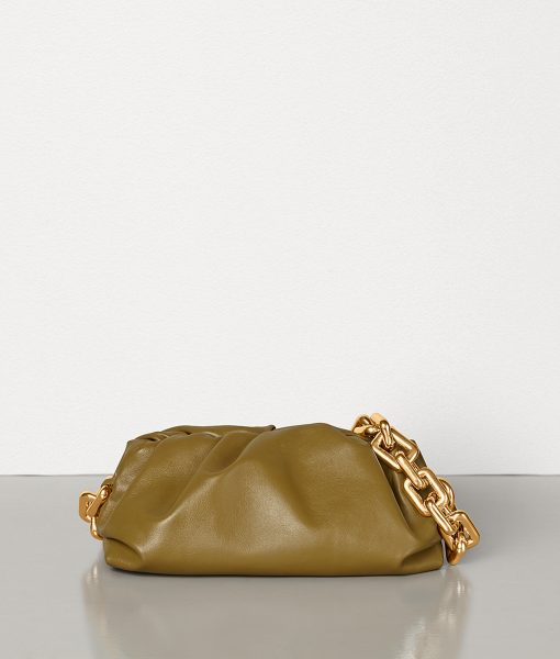 Сумка Bottega Veneta The Chain Pouch Коричнево бежевая N