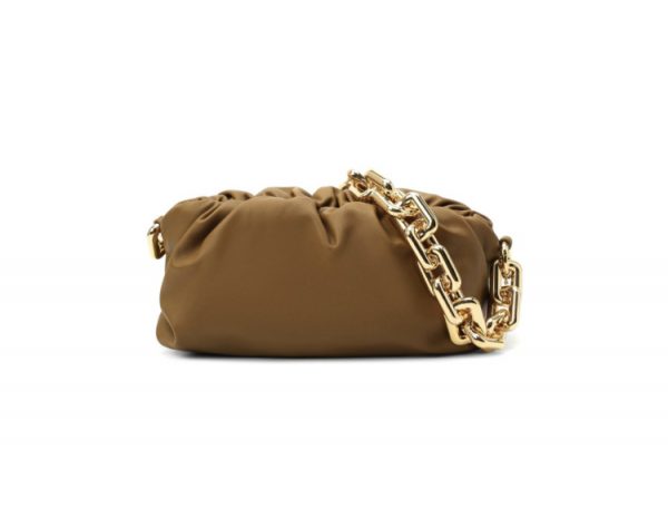 Сумка Bottega Veneta The Chain Pouch Коричнево бежевая N