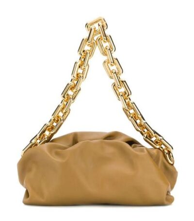 Сумка Bottega Veneta The Chain Pouch Коричнево бежевая N