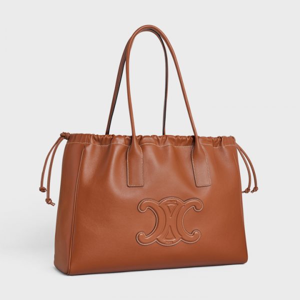 Сумка Celine Cabas Drawstring Cuir Triomphe Коричневая N