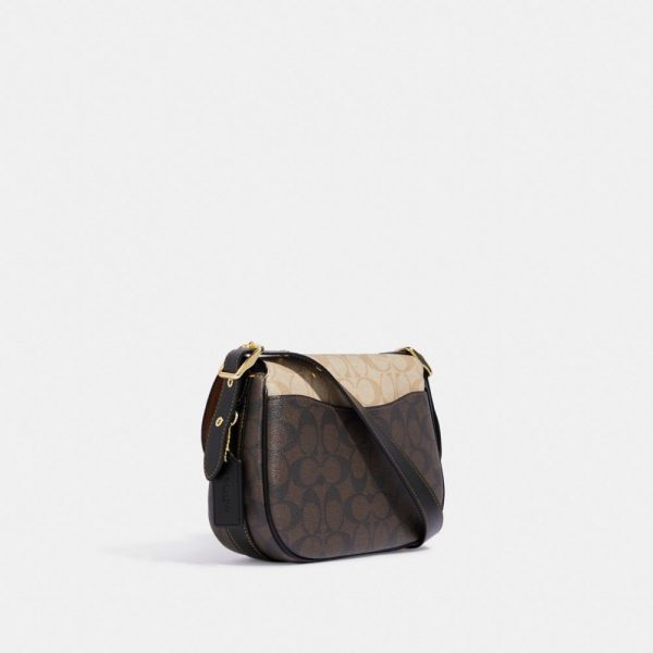 Сумка Coach Macie Saddle Темно коричневая N