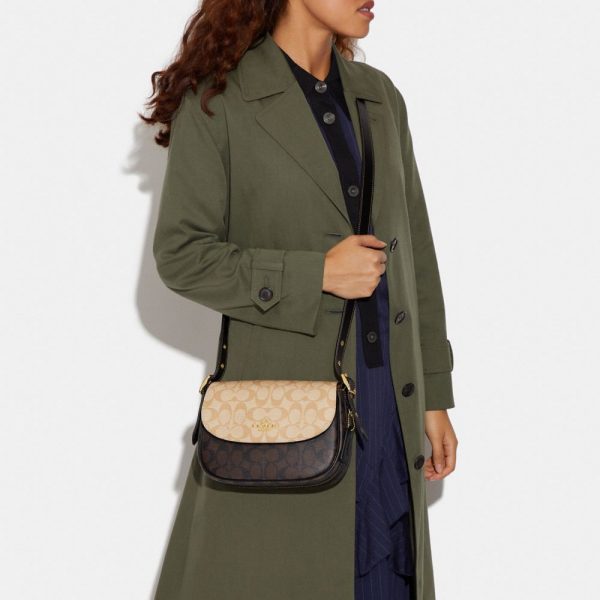 Сумка Coach Macie Saddle Темно коричневая N