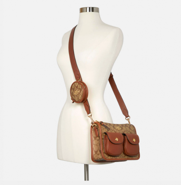 Сумка Coach Pennie Коричнево бежевая N