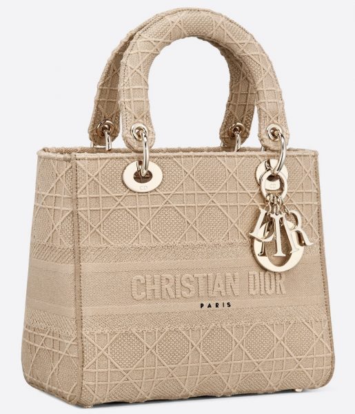 Сумка Dior Lady D lite Бежевая N