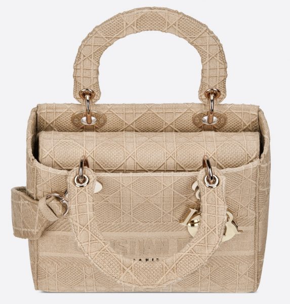 Сумка Dior Lady D lite Бежевая N