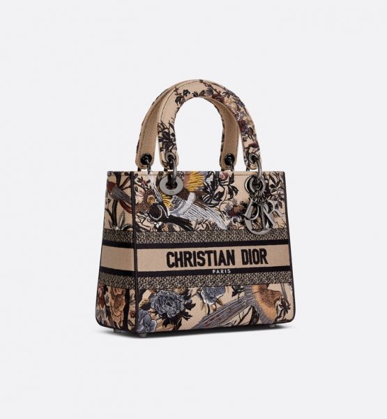 Сумка Dior Lady D lite Бежевая N