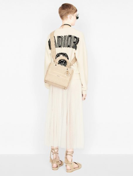 Сумка Dior Lady D lite Бежевая N