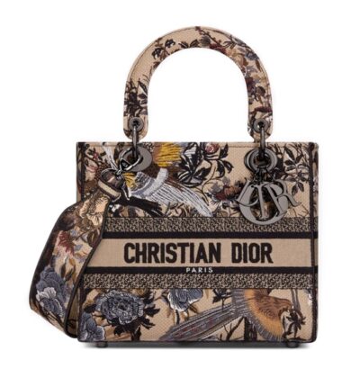 Сумка Dior Lady D lite Бежевая N