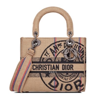 Сумка Dior Lady D lite Бежевая N