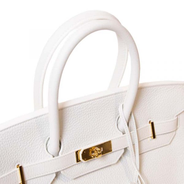 Сумка Hermes Birkin White Taurillon Clemence Ghw Белая N