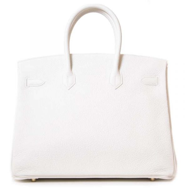 Сумка Hermes Birkin White Taurillon Clemence Ghw Белая N
