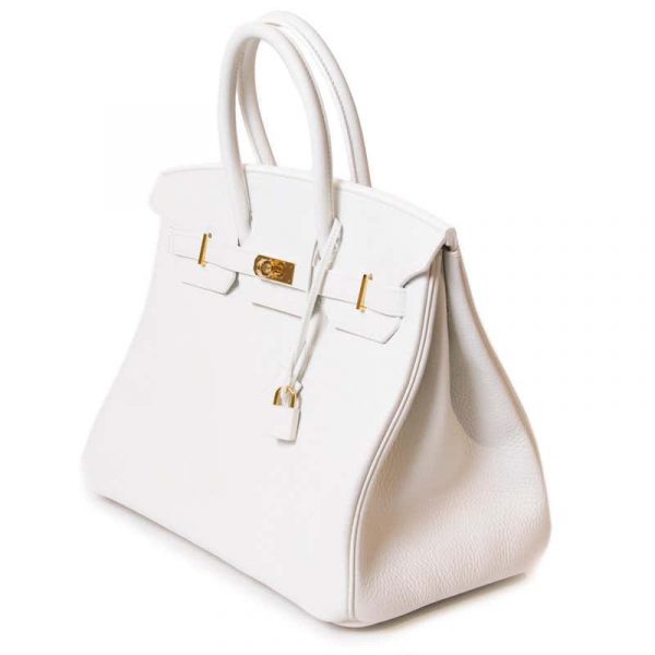 Сумка Hermes Birkin White Taurillon Clemence Ghw Белая N
