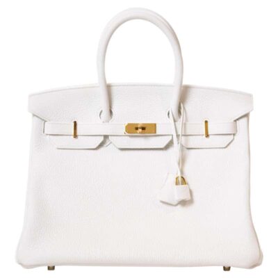 Сумка Hermes Birkin White Taurillon Clemence Ghw Белая N