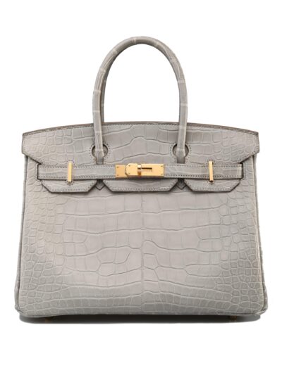 Сумка Hermes Birkin Gris Perle Matte Alligator Серая N scaled