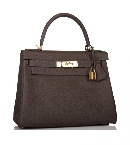 Сумка Hermes Herm Темно коричневая N