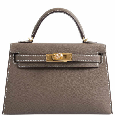 Сумка Hermes Kelly Mini Sellier Коричнево бежевая N