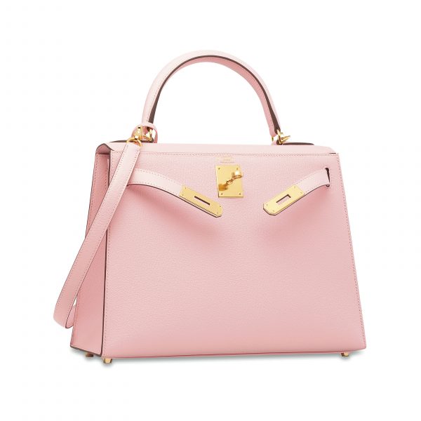 Сумка Hermes Kelly Sellier Светло розовая N scaled