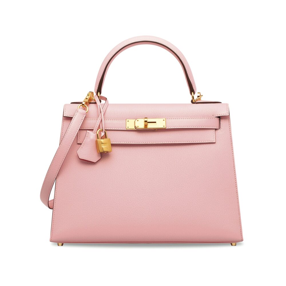 Сумка Hermes Kelly Sellier Светло розовая N scaled