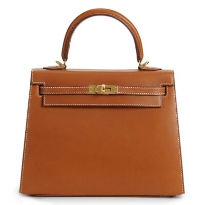 Сумка Hermes Kelly Sellier Fauve Barenia Gold Hardware Коричневая N