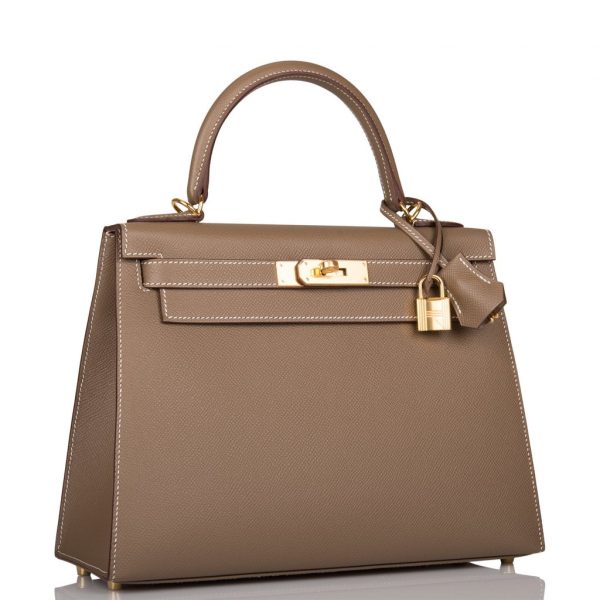 Сумка Hermes Kelly Sellier Etoupe Epsom Темно коричневая N