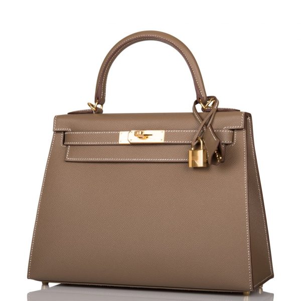 Сумка Hermes Kelly Sellier Etoupe Epsom Темно коричневая N