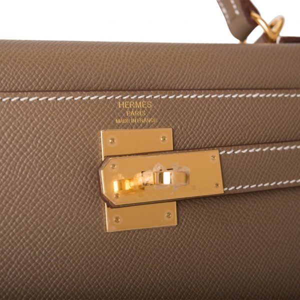 Сумка Hermes Kelly Sellier Etoupe Epsom Темно коричневая N