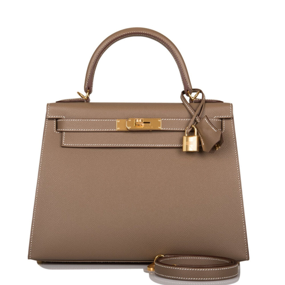 Сумка Hermes Kelly Sellier Etoupe Epsom Темно коричневая N