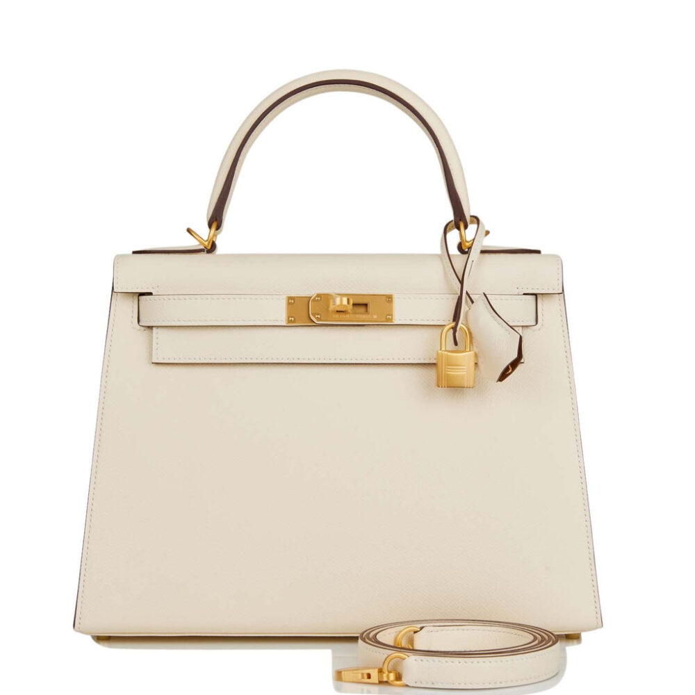 Сумка Hermes Kelly Sellier Nata Verso Epsom Белая N