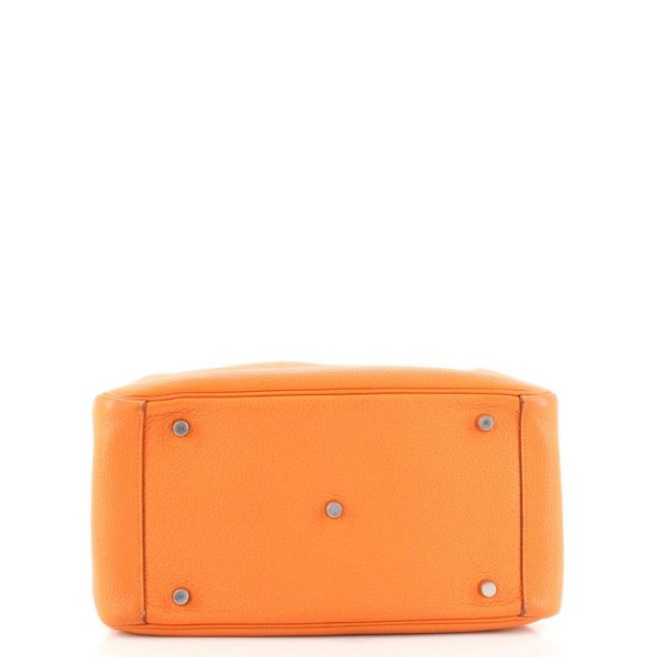 Сумка Hermes Orange Clemence Lindy Оранжевая N