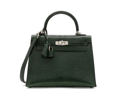Сумка Hermes Sellier Kelly Palladium Hardware Темно зеленая N scaled