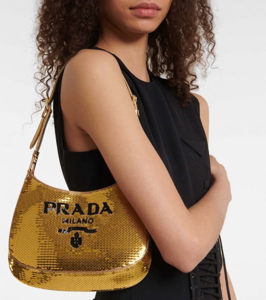 Сумка Prada Cleo Золотая N