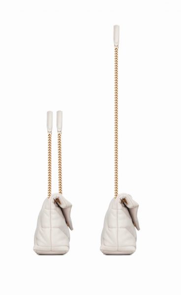 Сумка Saint Laurent Puffer Loulou Small Белая N