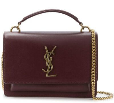 Сумка Saint Laurent Sunset Бордовая N