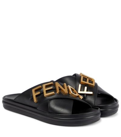 Шлепанцы Fendi Fendigraphy Черные F