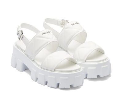 Сандали Prada Monolith Белые F