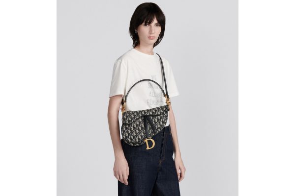 Сумка Dior Saddle Синяя N scaled