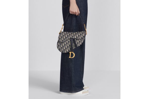 Сумка Dior Saddle Синяя N scaled