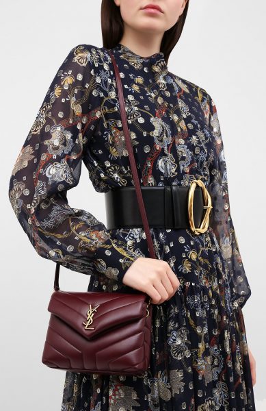 Сумка Saint Laurent Loulou Toy Бордовая N